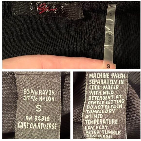 Cyrus Knit Faux Wrap Pencil Skirt Mini Black S - Picture 7 of 8